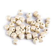 Mărgele cubice din lemn, 8x8 mm (pachet 20 g) - natural deschis