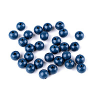 Mărgele din lemn, Ø10 mm (pachet 20 g) - albastru delta