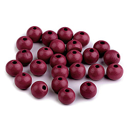 Mărgele din lemn, Ø10 mm (pachet 20 g) - bordo