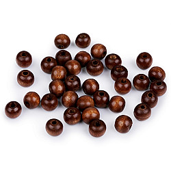 Mărgele din lemn, Ø10 mm (pachet 20 g) - maro deschis