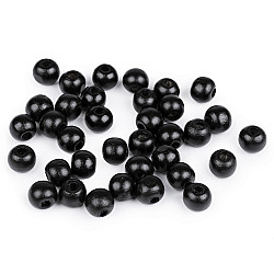 Mărgele din lemn, Ø10 mm (pachet 20 g) - negru