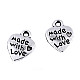 Pandantiv inimioară Made with love, 10x12 mm (pachet 10 buc) Pandantiv inimioară Made with love, 10x12 mm (pachet 10 buc)
