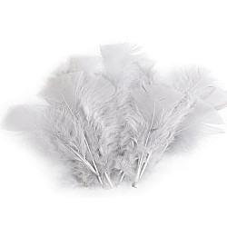 Pene decorative de curcă, lungime 11-17 cm (pachet 20 buc.) - gri foarte deschis