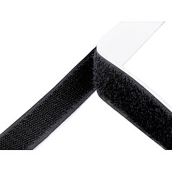 Bandă arici autoadezivă, complet (puf + scai), 20 mm, (rola 25 m) - negru