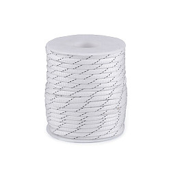Cordelină paracord cu fir reflectorizant, Ø4 mm (rola 5 m) - alb