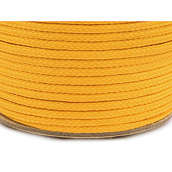 Șnur poliester PES, Ø4 mm (rola 100 m) - galben gălbenuș