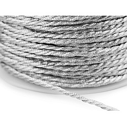 Șnur răsucit cu fir metalic, Ø1,5 mm (rola 28 m) - argintiu