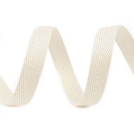 Bandă din bumbac Herringbone, lățime 10 mm (rola 50 m) - ecru deschis