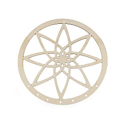 Cerc din lemn pentru prinzător de vise Mandala, Ø25 cm - natur deschis