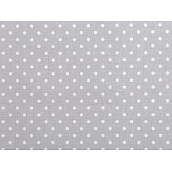 Material bumbac, imprimeu cu buline - gri deschis