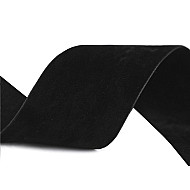 Panglică imitație piele întoarsă cu doua fețe, 1 m x 40 mm - negru