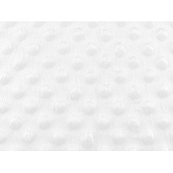 Pluș Minky cu buline 3D, 215 g/m², la metru - alb