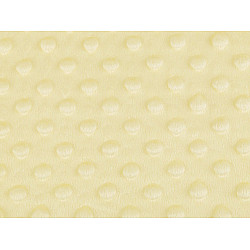 Pluș Minky cu buline 3D, 215 g/m², la metru - galben bej