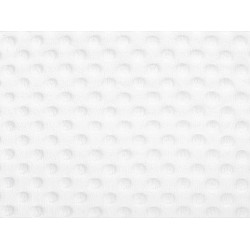 Pluș Minky cu buline 3D, 380 g/m², la metru - alb
