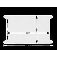 Card expunere panglici / șnururi, 12,5x22,5 cm (pachet 50 Buc.) - alb