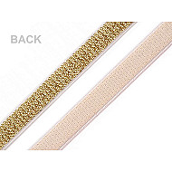 Elastic moale confecții / bretele cu lurex la metru, lățime 10 mm - negru