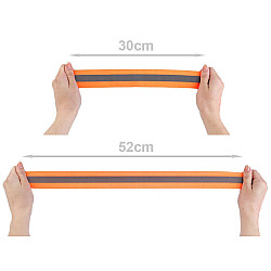 Elastic lat cu bandă reflectorizantă la metru, lățime 40 mm - galben verzui strident - neon