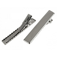 Clipsuri de păr metalice, lungime 40 mm, platinum, 5 buc.