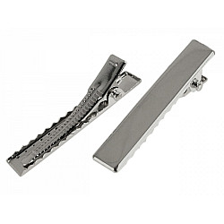 Clipsuri de păr metalice, lungime 40 mm, platinum, 5 buc.