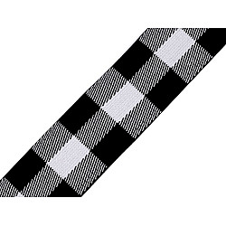 Elastic lat carouri la metru, lățime 40 mm - alb-negru