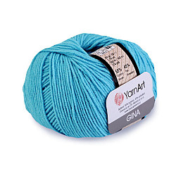 Fir de tricotat Gina / Jeans, 50 g - albastru azur
