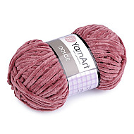 Fir de tricotat plușat Dolce, 100 g, roz vintage