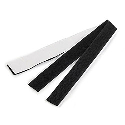 Bandă arici autoadezivă, complet (puf + scai), 20 cm x 20 mm, negru, 10 perechi