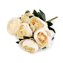 Buchet de bujori artificiali, crem deschis