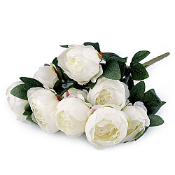 Buchet de bujori artificiali, crem foarte deschis