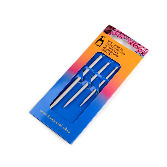 Ace de cusut lână pony, 3 buc / set - Argintiu (1 Blister)
