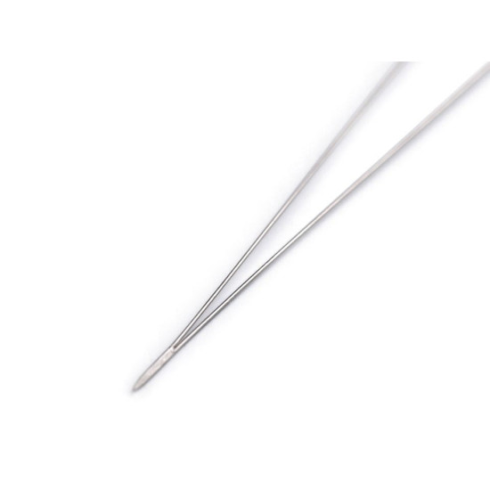 Ac cu ochi mare pentru înșirat mărgele, 100 mm - Nichel (1 Bucată) Ac cu ochi mare pentru înșirat mărgele, 100 mm - Nichel (1 Bucată)