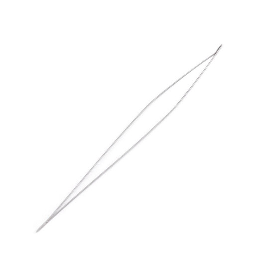 Ac cu ochi mare pentru înșirat mărgele, 100 mm - Nichel (1 Bucată) Ac cu ochi mare pentru înșirat mărgele, 100 mm - Nichel (1 Bucată)