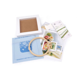 Set creativ de broderie cu rama - Albastru deschis (1 Set)