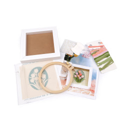 Set creativ de broderie cu rama - Ecru deschis (1 Set)