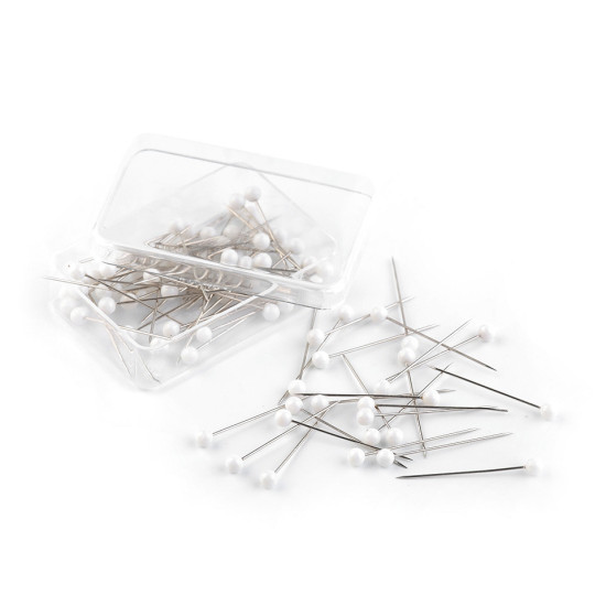 Bolduri cu cap din plastic, albe, lungime 32 mm - Nichel (10 Cutii) Bolduri cu cap din plastic, albe, lungime 32 mm - Nichel (10 Cutii)