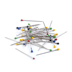 Bolduri cu cap din plastic, lungime 27 mm - Mix culori (1 Cutie)