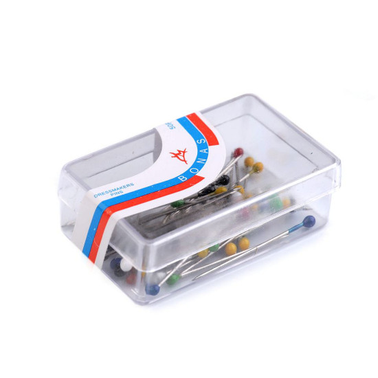 Bolduri cu cap din plastic, lungime 27 mm - Mix culori (1 Cutie) Bolduri cu cap din plastic, lungime 27 mm - Mix culori (1 Cutie)