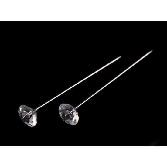 Ace cu gămălie crystal, lungime 49 mm - Transparent (1 Cutie) Ace cu gămălie crystal, lungime 49 mm - Transparent (1 Cutie)