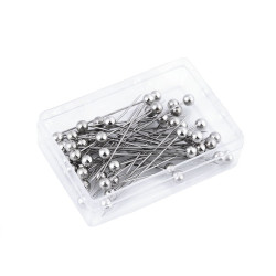 Bolduri cu cap din plastic, lungime 38 mm - Nichel (1 Cutie)