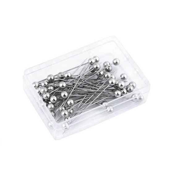 Bolduri cu cap din plastic, lungime 38 mm - Nichel (1 Cutie) Bolduri cu cap din plastic, lungime 38 mm - Nichel (1 Cutie)