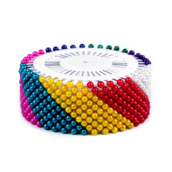 Bolduri cu cap de plastic pe rozeta, lungime 37 mm - Mix (12 Rozete)
