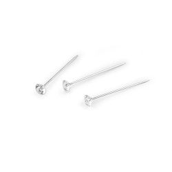 Bolduri decorative din oțel inoxidabil lungime 38 mm diamant - Transparent (1 Cutie)