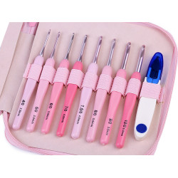 Set croșete și ciupitoare - Roz deschis (1 Set)