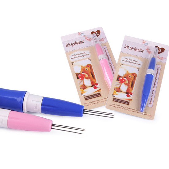Dispozitiv de împâslire cu 3 ace - Roz (1 Bucată) Dispozitiv de împâslire cu 3 ace - Roz (1 Bucată)