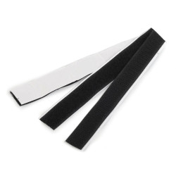 Bandă arici autoadezivă, complet (puf + scai), 20 mm - Negru (10 Perechi)