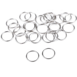 Inele metalice, ø6; ø8; ø10; ø12; ø14 mm - Nichel (200 Bucăți)