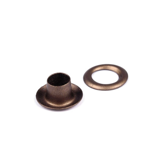 Ocheți metalici inoxidabili, ø5,5 mm - Alamă antică (100 Perechi) Ocheți metalici inoxidabili, ø5,5 mm - Alamă antică (100 Perechi)
