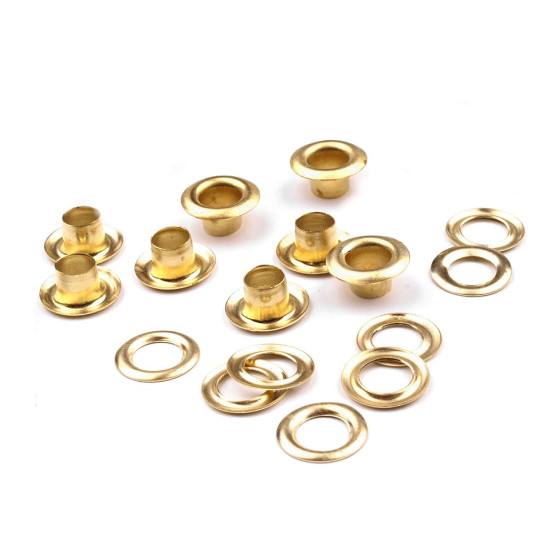 Ocheți metalici inoxidabili, ø5,5 mm - Alamă antică (100 Perechi) Ocheți metalici inoxidabili, ø5,5 mm - Alamă antică (100 Perechi)