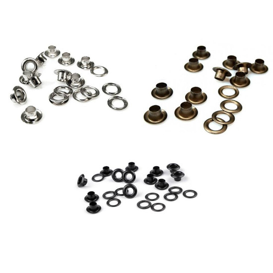 Ocheți metalici inoxidabili, ø5,5 mm - Alamă antică (100 Perechi) Ocheți metalici inoxidabili, ø5,5 mm - Alamă antică (100 Perechi)