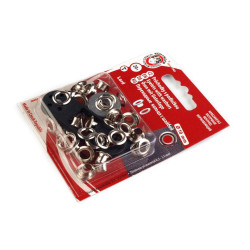 Ocheți metalici inoxidabili cu dispozitiv de atașare, ø5,5 mm - Nichel (1 Blister)